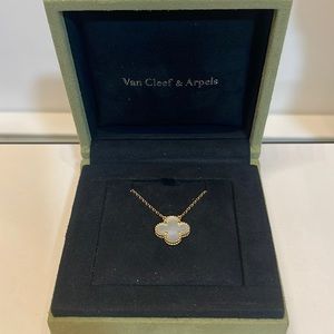 Van Cleef & Arpels Vintage Alhambra Pendent  Yellow Gold White Mother of Pearl